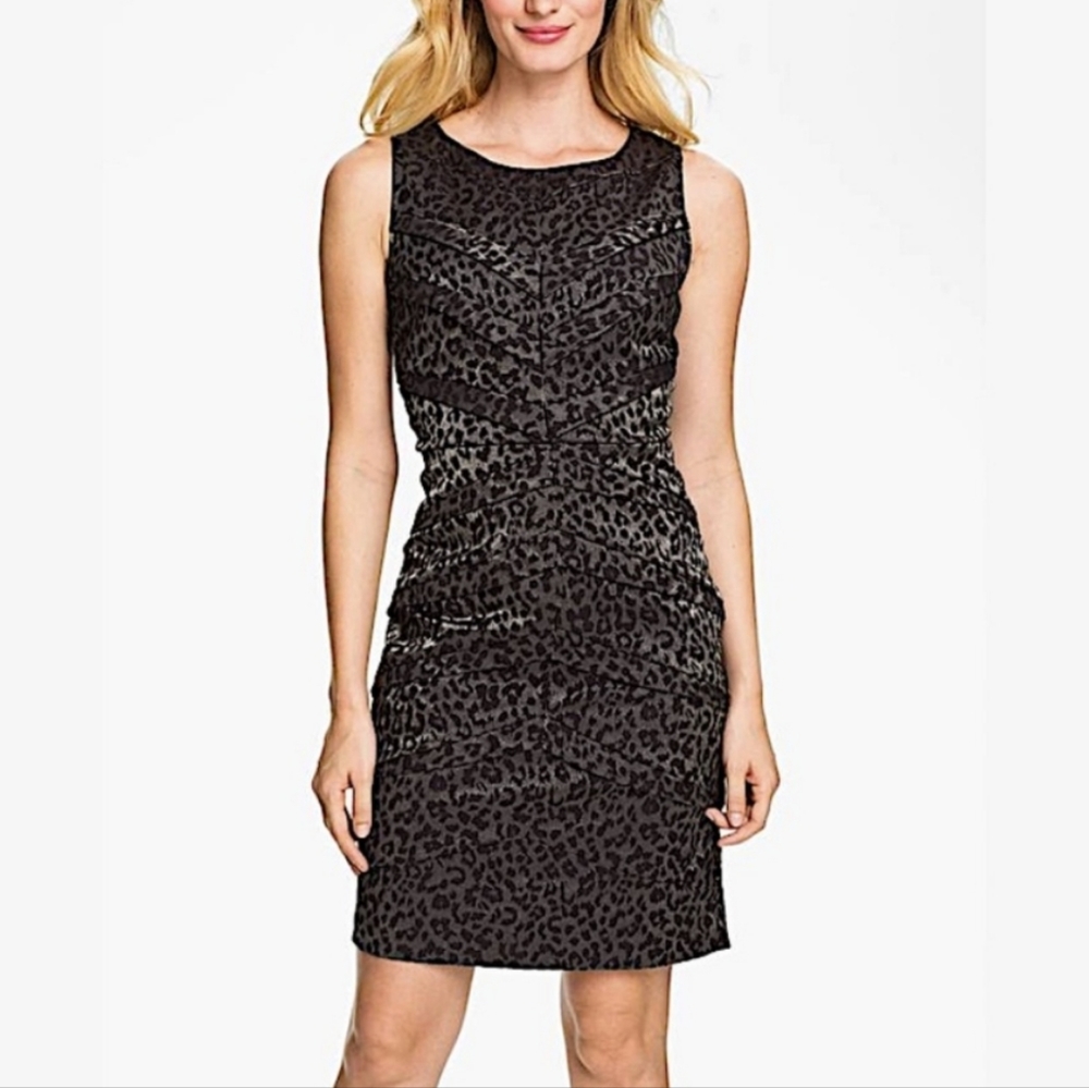 Adrianna Pappell Metallic Animal Print Dress | size 10